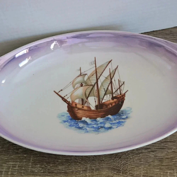 Vintage  Sailboat Serving Dish - Picture 2 of 8